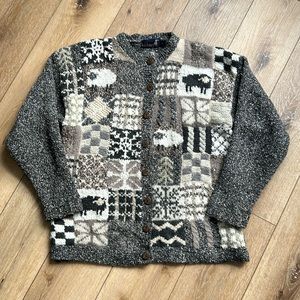 Tulchan Women's Wool Blend Sweater Cardigan Sheep M/L
